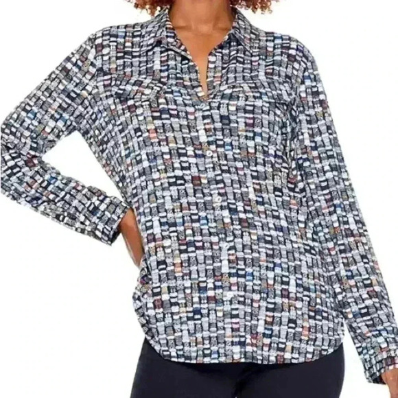 Nic & Zoe Perk Up Live In Shirt Womens Sz PS Very Hard To Find! - Picture 4 of 6